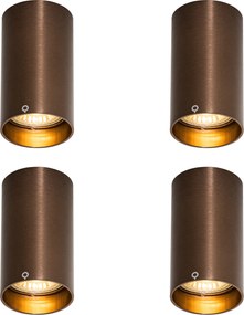 Set de 4 spoturi moderne bronz închis 5,5 cm - Tuba