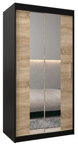 Dulap de haine 100 cm Toki 1 (negru mat + stejar sonoma). 1064880