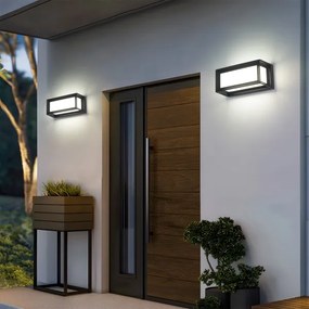 Brilagi - Aplică LED de exterior cu senzor PARKER, 12W/230V, negru, IP44