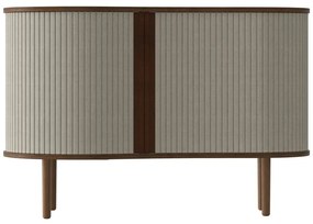 Comodă maro/bej joasă cu aspect de lemn de stejar cu ușă glisantă 100x67 cm Audacious – UMAGE