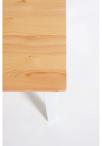 Masă dining extensibilă din lemn de pin cu structură albă Bonami Essentials Brisbane, 120 (200) x 70 cm