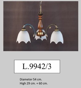 Lustra rustica suspendata cu 3 brate design italian 9942