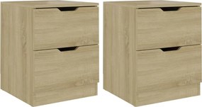 vidaXL Noptiere, 2 buc., stejar fumuriu, 40x40x50 cm, lemn prelucrat