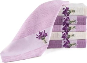 decoDoma Set prosoape bucătărie vafelă BUCHETE DE LEVĂNDULĂ 50 x 70 cm 6 buc