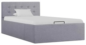 285576 vidaXL Cadru de pat hidraulic cu ladă gri deschis 90x200 cm textil