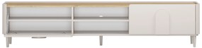 Comodă TV Amilio 220 cm cu sertar - cashmere / stejar uleiat / mânere cashmere
