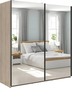 Dulap TETRIX, stejar sonoma, PAL, cu 2 usi si oglinzi, 183x60x196 cm