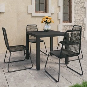 3060119 vidaXL Set mobilier de grădină, 5 piese, negru, ratan PVC