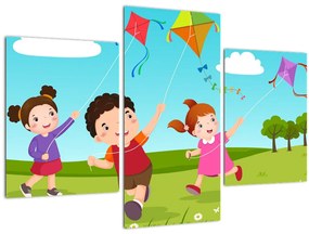 Tablou - Copii cu zmeu (90x60 cm)