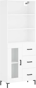 vidaXL Dulap înalt, alb, 69,5x34x180 cm, lemn compozit