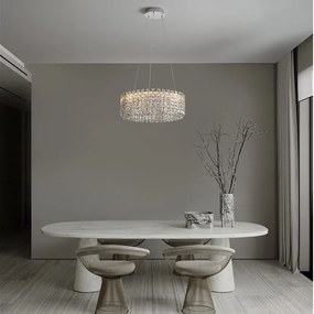 Lustra suspendata crom, cristale sticla CELYSIA 60cm