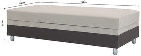 Pat de o persoană 85 cm Sodak (Gri închis + Maro gri) (cu sp. depozitare). 1100768