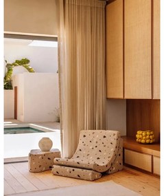 Fotoliu de copii maro deschis cu tapițerie din țesătură bouclé/cu tapițerie din chenille Terrazzo Moon – Wigiwama