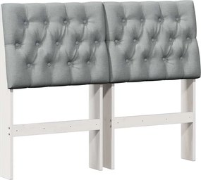 vidaXL Tăblie tapițată Gri deschis 120 cm Lemn de pin masiv