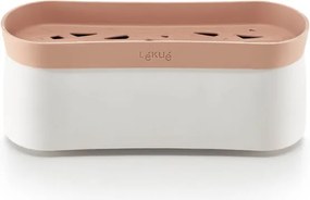 Vas pentru gatit paste in cuptorul cu microunde Lekue 1009032, 1,5 L, 28x11x11,2 cm, Silicon platinat, -20/+100 °C, Alb/Maro