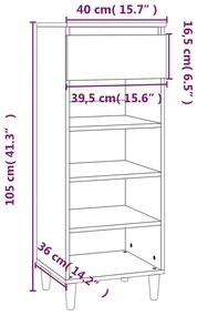 Pantofar, stejar maro, 40x36x105 cm, lemn prelucrat 1, Stejar brun