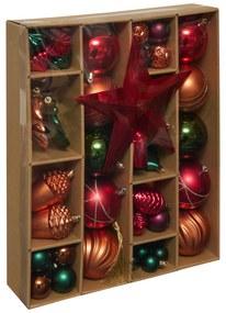 Set de globuri și decorațiuni de Crăciun, 60 de bucăți