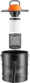 Monzana BENEDIKT 108582 1200 W, 18 kPa Aspirator de cenușă, negru/portocaliu Monzana