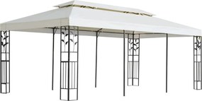 vidaXL Pavilion cu acoperiș dublu, alb, 6x3 m, oțel