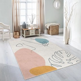Covor crem lavabil 80x150 cm Abstract Shapes – Mila Home