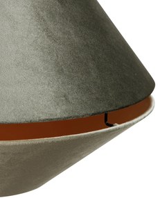 Lampă pandantiv neagră cu abajur dublu din catifea verde cu interior auriu - Combi 1
