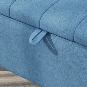 HOMCOM Bancă de depozitare 40", tapițată din material textil cu picioare din oțel pentru Living sau Dormitor, Albastru Închis | Aosom Romania