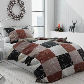 Lenjerie de pat creponata Sah maro Dimensiune lenjerie de pat: 70 x 90 cm | 140 x 220 cm