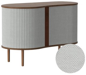 Comodă gri/maro joasă cu aspect de lemn de stejar cu ușă glisantă 100x67 cm Audacious – UMAGE