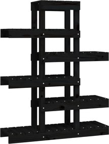 vidaXL Suport pentru plante, negru, 85x25x109,5 cm, lemn masiv de pin