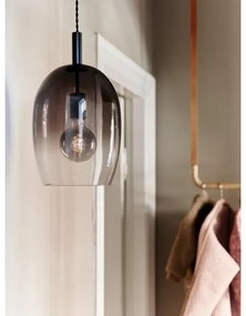 Nordlux UMA – pendul pe cablu, 1xE27/40W/230V, Ø 23 cm, negru/fumuriu