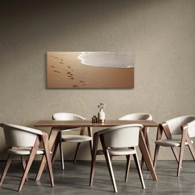 Tablou - urme în nisip și mare (120x50 cm)
