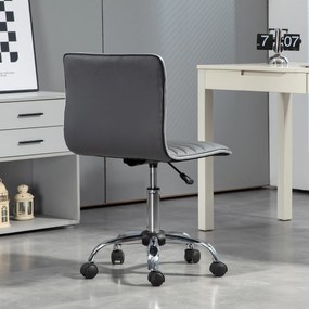 HOMCOM Scaun Ergonomic de Birou cu Înălțime Reglabilă, Șezut Pivotant și 5 Rotile, 48x52x78-90 cm, Gri Închis | Aosom Romania