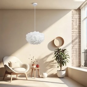 BRILAGI - Lustră suspendată pe cablu FEATHER 3xE27/40W/230V Ø 50 cm albă