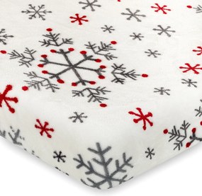 Cearșaf de pat de Crăciun 4Home Snowflakes, microflanelă, 180 x 200 cm
