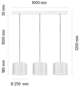 Spot-Light 1037400611528 - Lustră suspendată BENITA pe cablu, 3xE27/40W/230V, finisaj stejar