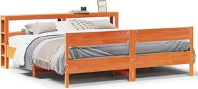 vidaXL Cadru de pat fără saltea, maro ceruit 180x200 cm lemn masiv pin
