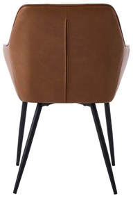 Set de scaune de sufragerie maro cu cotiere 2 buc. tapițat Nolan Square – Unique Furniture