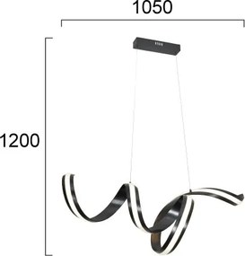 Lustră LED suspendată pe cablu AREZIA LED/42W/230V, negru