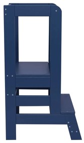Inaltator Learning Tower Ajustabil, Ajutor de bucatarie MeowBaby  , lemn Blue inchis
