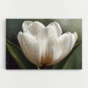 Tablou Canvas, 30x40cm, Dormitor si Living, Flori, Lalele, Pretty White Tulip