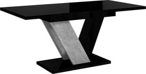 Masă lemn masiv Dining extensibilă Harmonique 120/160x80 cm Negru