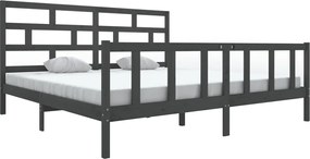vidaXL Cadru de pat, gri , 200x200 cm, lemn masiv de pin