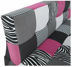 Canapea, textil roz/gri/neagră, ALABAMA