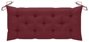 Bancheta regala de gradina cu perna, 135 cm, lemn masiv acacia 1, brown and wine red, 2