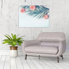 Tablou pe sticlă cu buchet (70x50 cm)