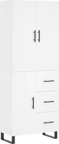 vidaXL Dulap înalt, alb, 69,5x34x180 cm, lemn compozit