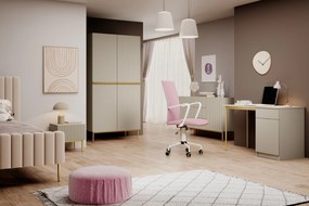 Birou Nicole 120 cm cu o ușă și sertar - casmir / picioare aurii