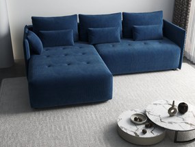 Colțar extensibil dumonde cu ladă de depozitare si sezut confortabil din spuma high-density, Malta Zoom Blue II 235x185 cm