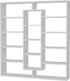 Biblioteca AMPLE, alb, PAL melaminat, 125x22x136 cm