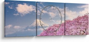 Tablou - Peisaj de primăvară japonez (cu ceas) (90x30 cm)